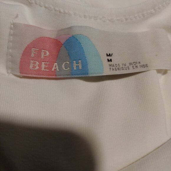 Free People Beach Midi Boho Minimalist Soft Girl Coastal Grandma Holiday Dress M - Picture 9 of 11